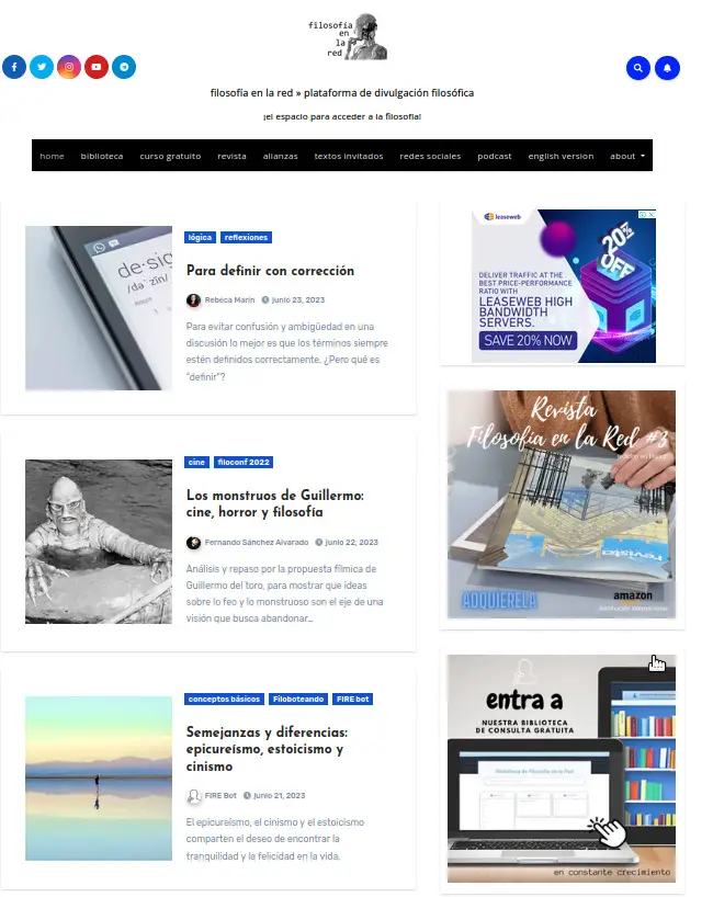 filosofiaenlared.com screenshot.